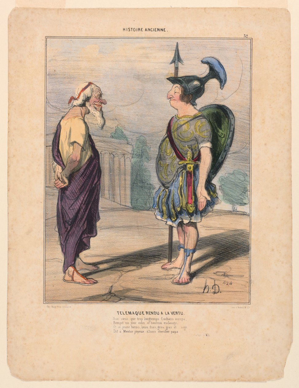 Telemakhos Erdeme Döndü by Honoré Daumier