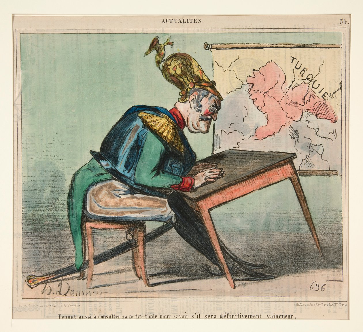 Ayrıca küçük masasına danışmak için istekli by Honoré Daumier