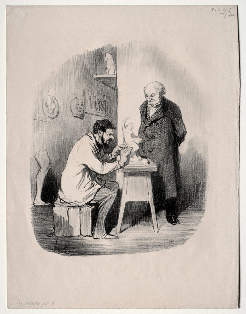 Sanatçılar, levha 2: Bir gün beni bu şekilde modellemelisin by Honoré Daumier