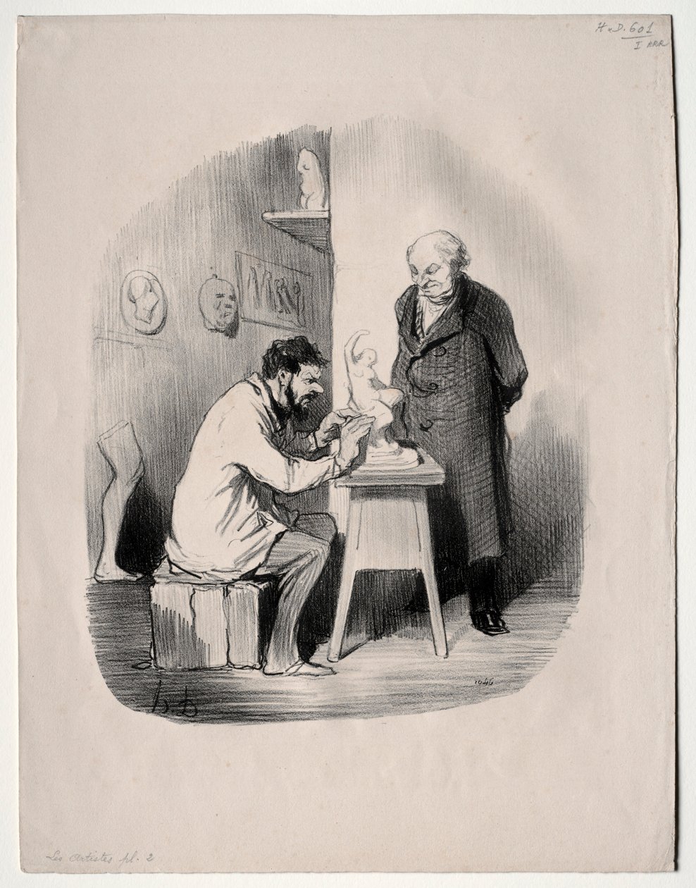 Sanatçılar, levha 2: Bir gün beni bu şekilde modellemelisin, 1848. by Honoré Daumier