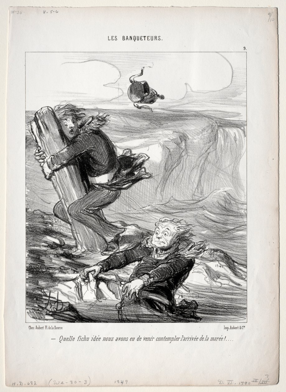 Ziyafetciler, levha 9: Ne kadar acınası bir fikrimiz var..., 1849. by Honoré Daumier