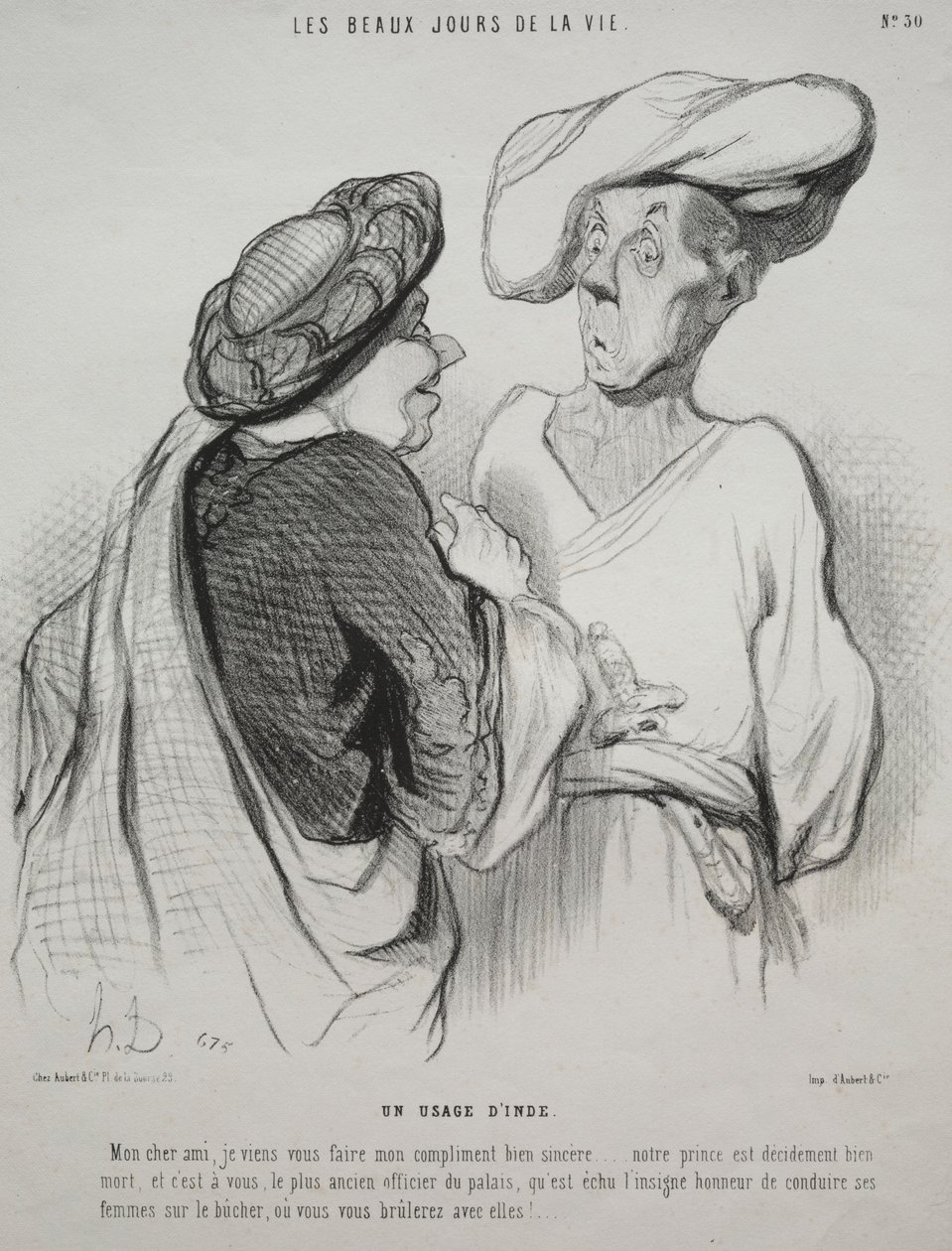 Hayatın Güzel Günleri, levha 30: Bir Hint Geleneği by Honoré Daumier