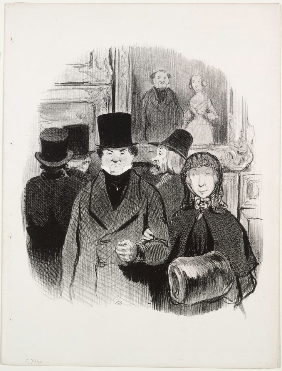 Hayatın Güzel Günleri, levha 59: Portresi Salondayken, 1845. by Honoré Daumier