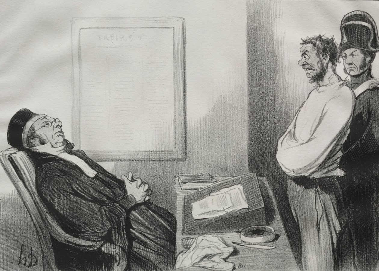 Adalet Adamları, levha 15: Açtınız... Bu Bir Sebep Değil..., 1845. by Honoré Daumier