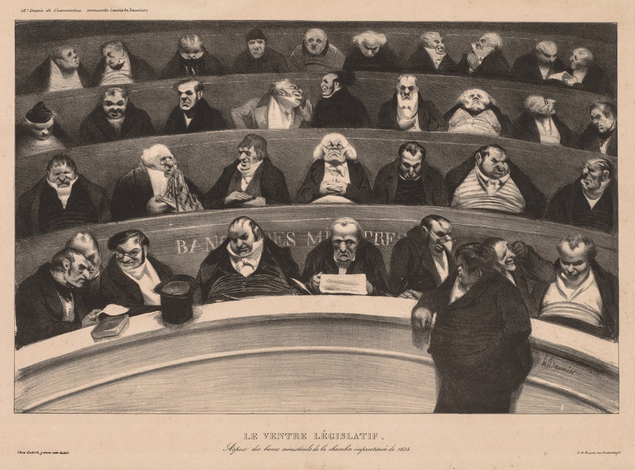 Aylık Dernek levhası 18: Yasama Göbeği, 1834. by Honoré Daumier