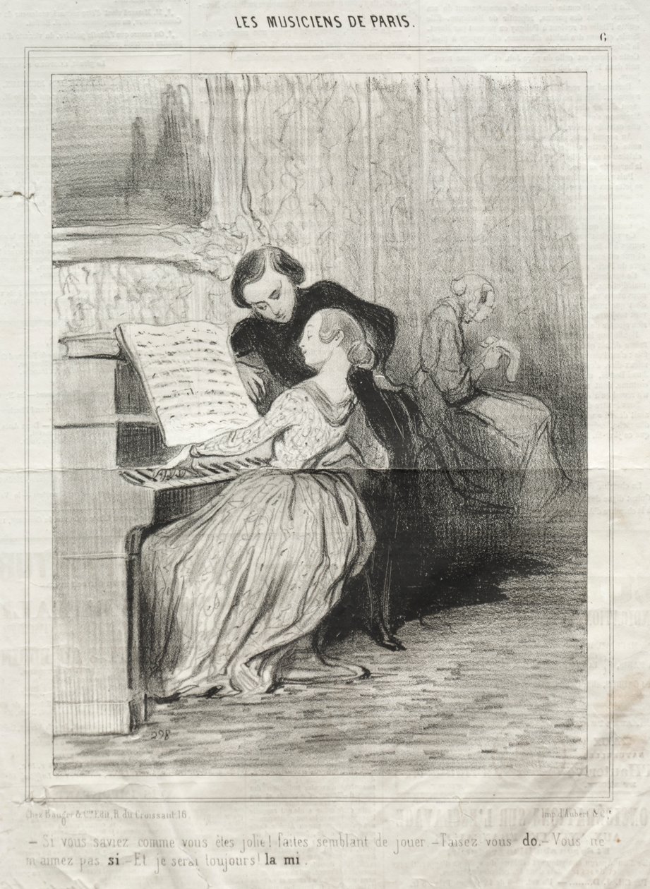 Paris Müzisyenleri, levha 6: Ne kadar güzel olduğunuzu bir bilseniz! by Honoré Daumier