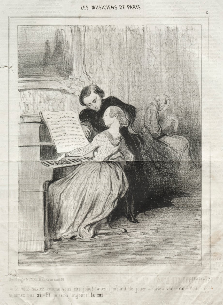 Paris Müzisyenleri, levha 6: Ne kadar güzel olduğunuzu bir bilseydiniz!, 6 Mart 1841. by Honoré Daumier