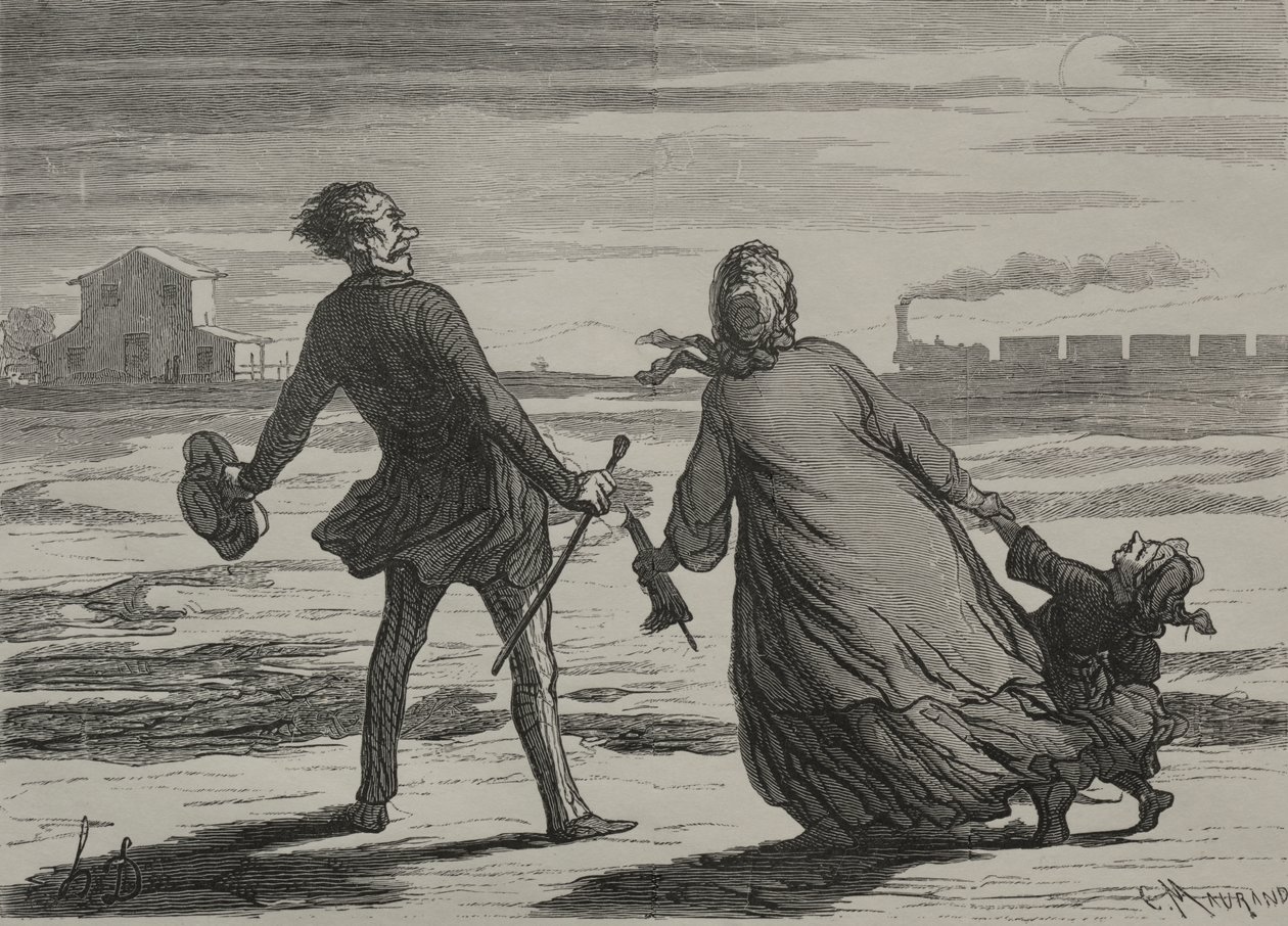 Demiryolu: Çok Geç by Honoré Daumier