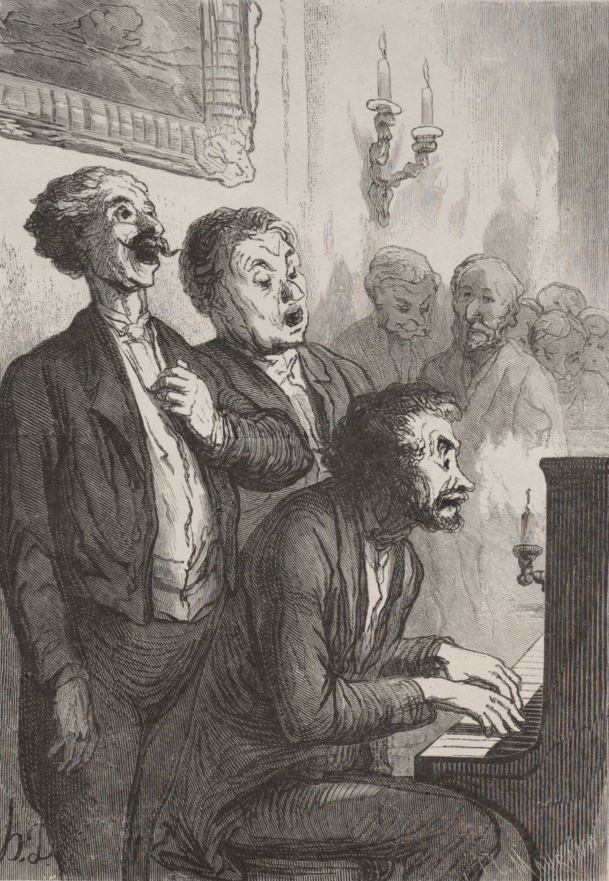Şarkıcılar: Salondaki Şarkıcılar by Honoré Daumier