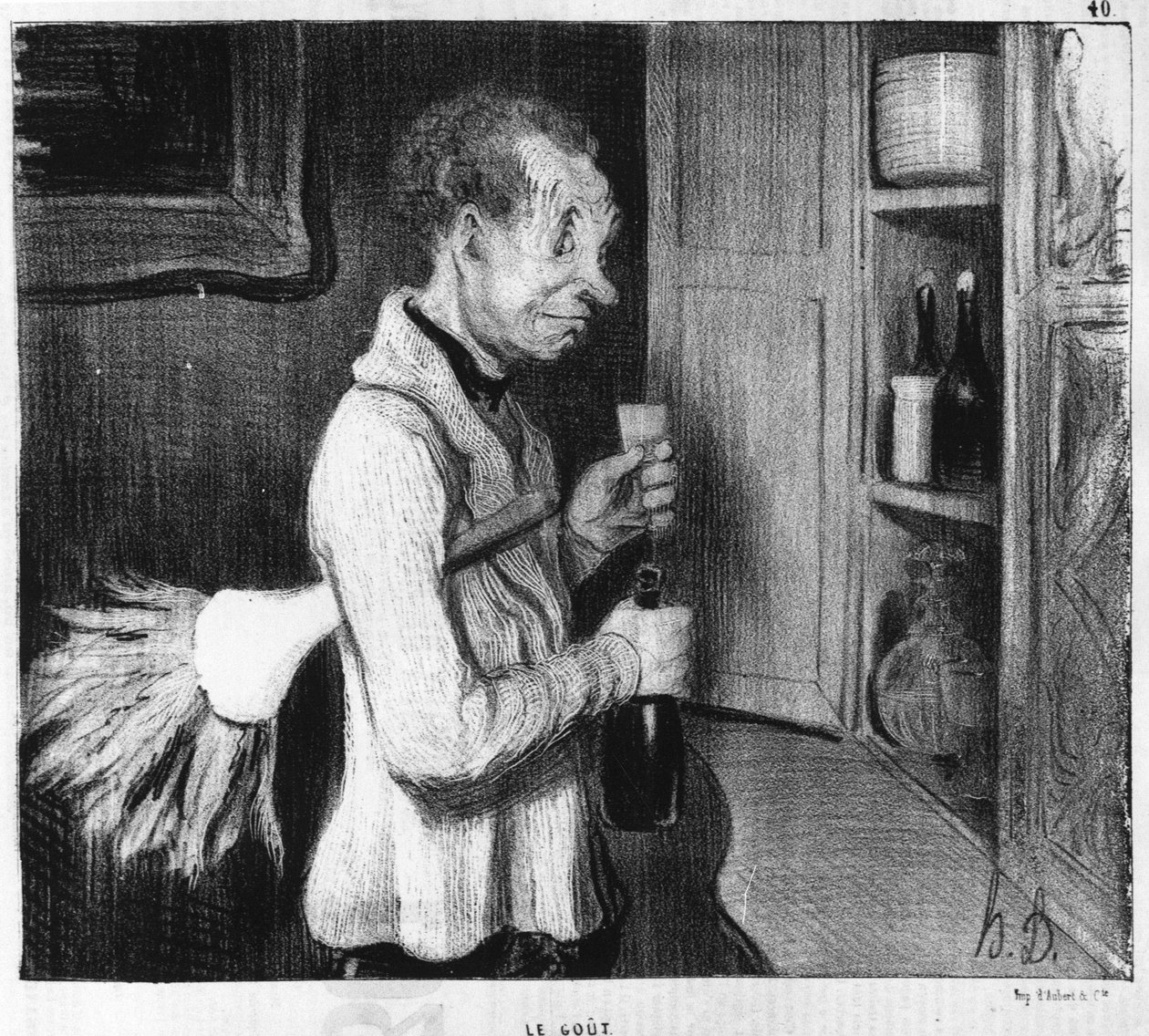 Tat: Honore Daumier (1808-1879) tarafından yazılan “Cinq sens”ten diziler. “” Çarivari” by Honoré Daumier