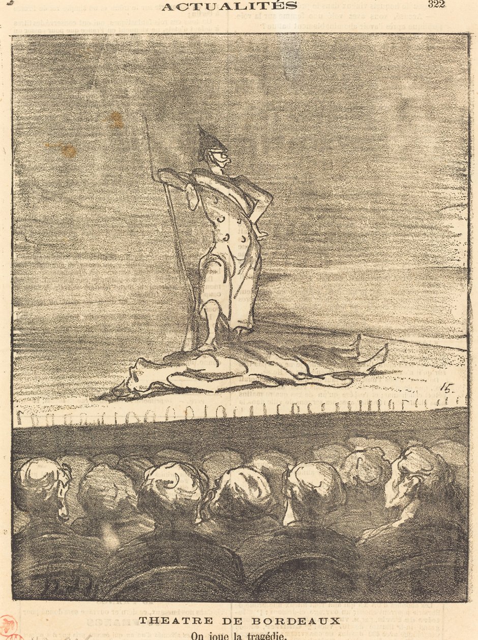 Bordeaux Tiyatrosu - trajediyi oynuyoruz by Honoré Daumier