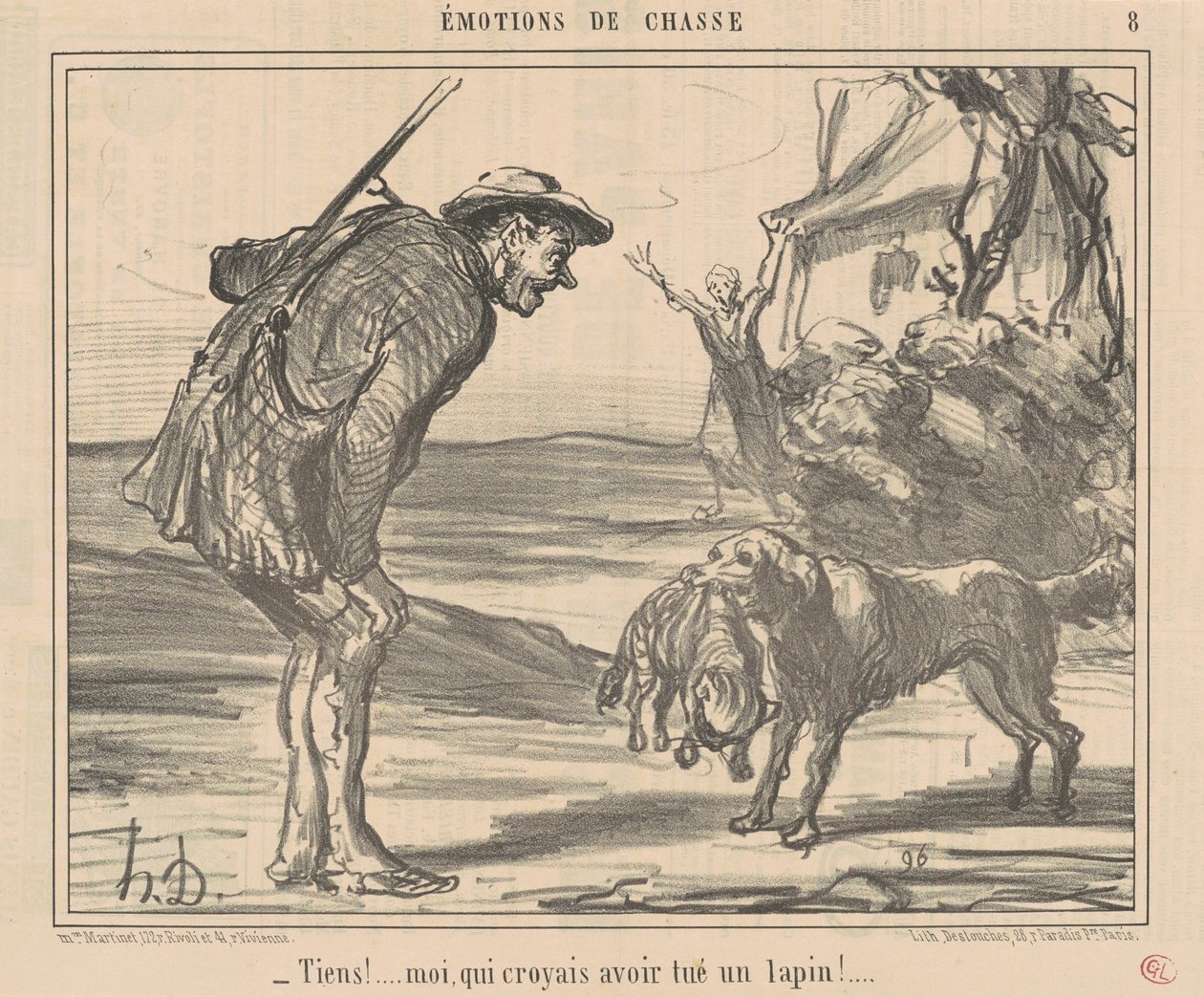 Almak! Bir tavşan öldürdüğümü sandım! ... by Honoré Daumier