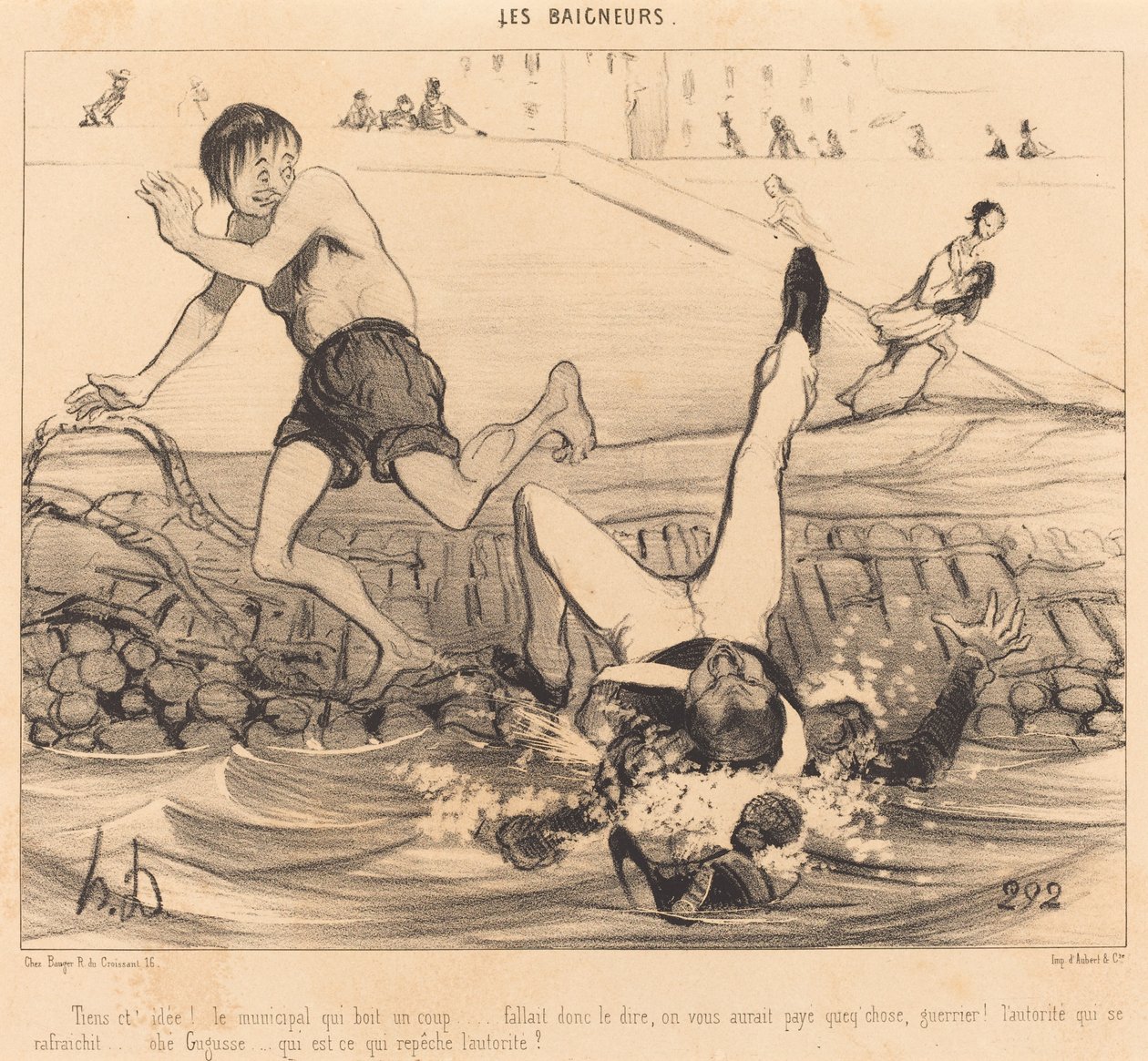 İşte senin fikrin! Bir shot içen belediye... by Honoré Daumier