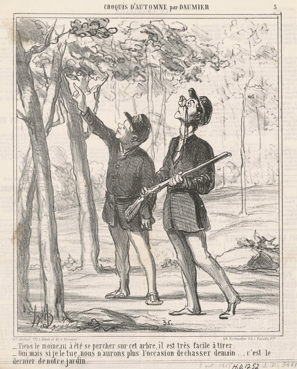 Burada serçe tünemiş by Honoré Daumier