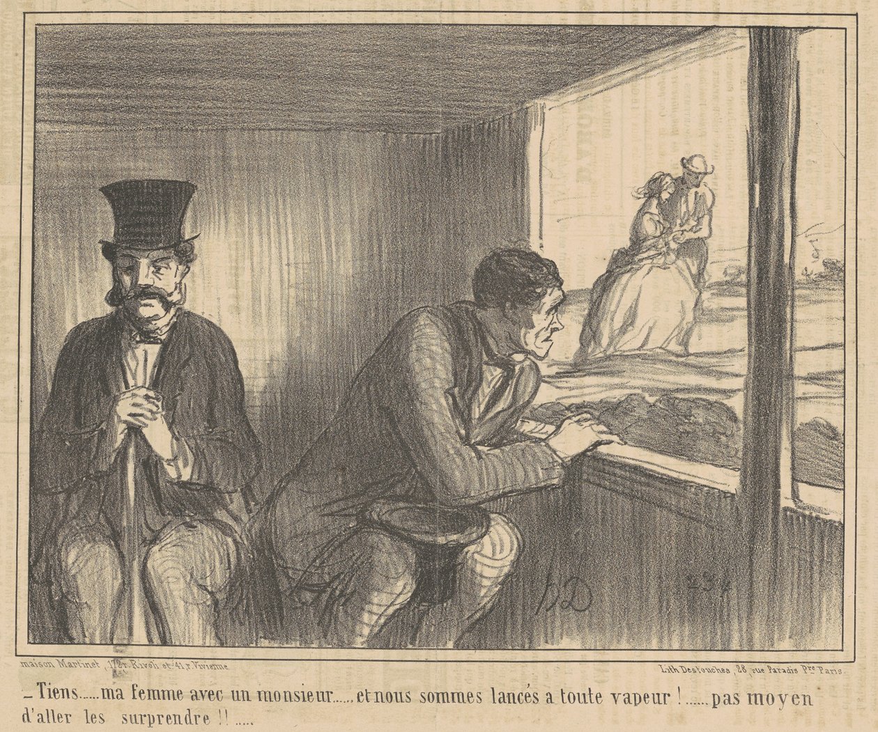 İşte ... karım bir beyefendiyle ... by Honoré Daumier
