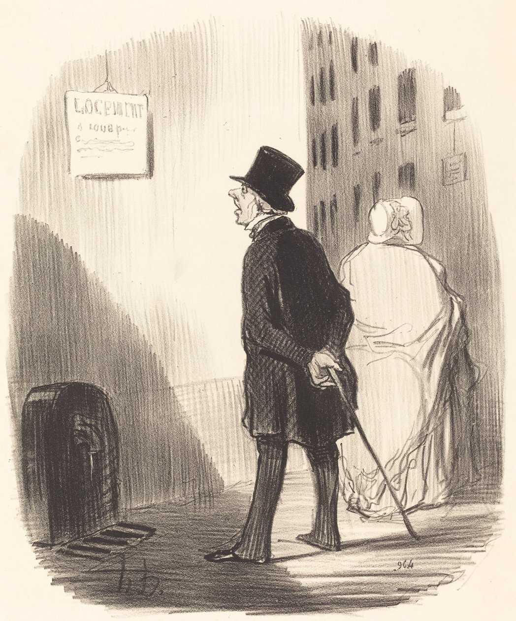 İşte karımın öldüğüne dair bir işaret... by Honoré Daumier