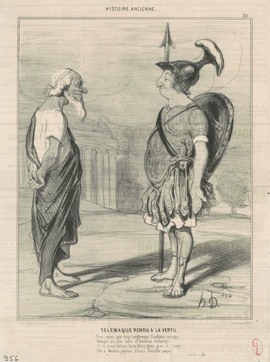 Telemachus erdeme geri döndü by Honoré Daumier