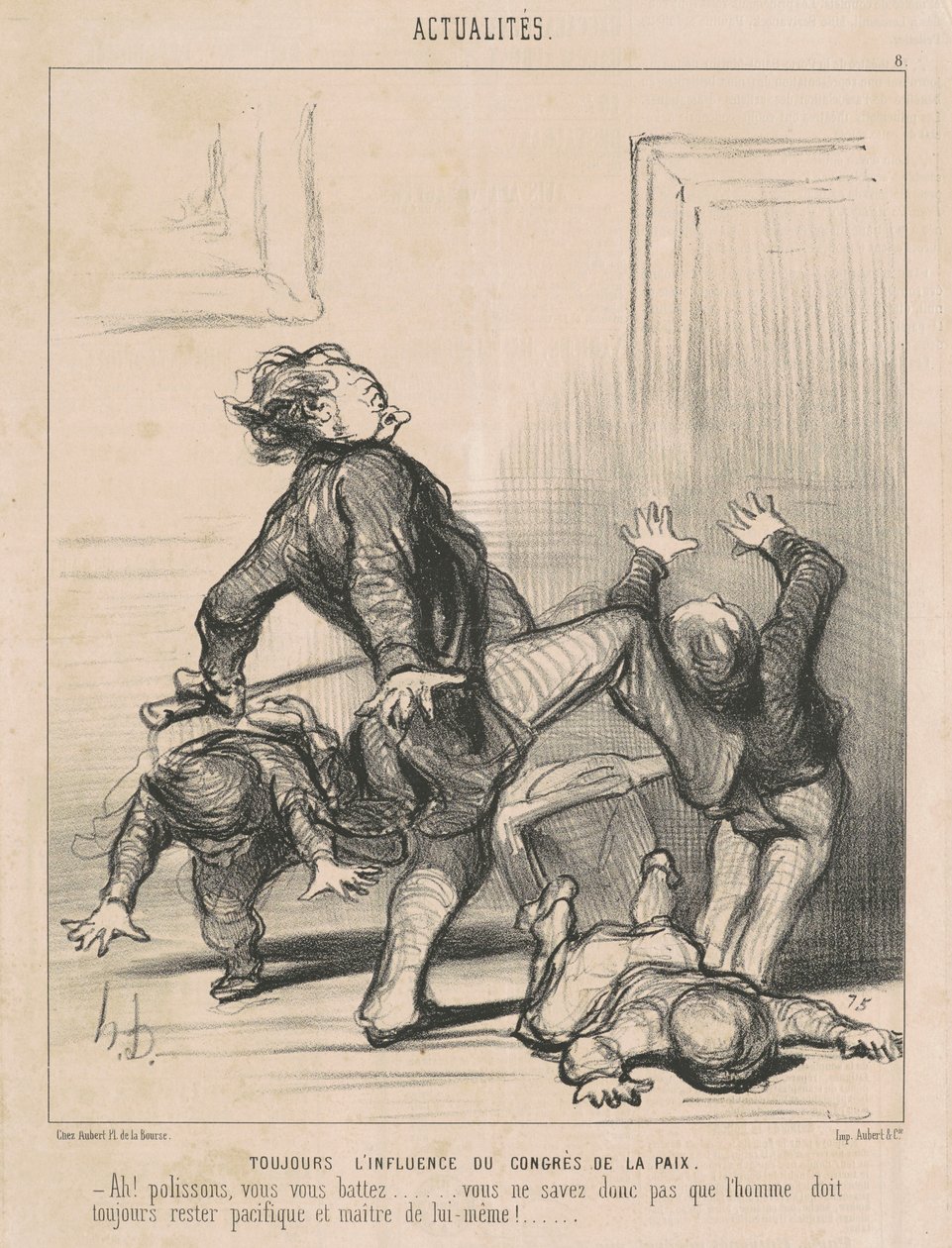 Hala barış kongresinin etkisi... by Honoré Daumier