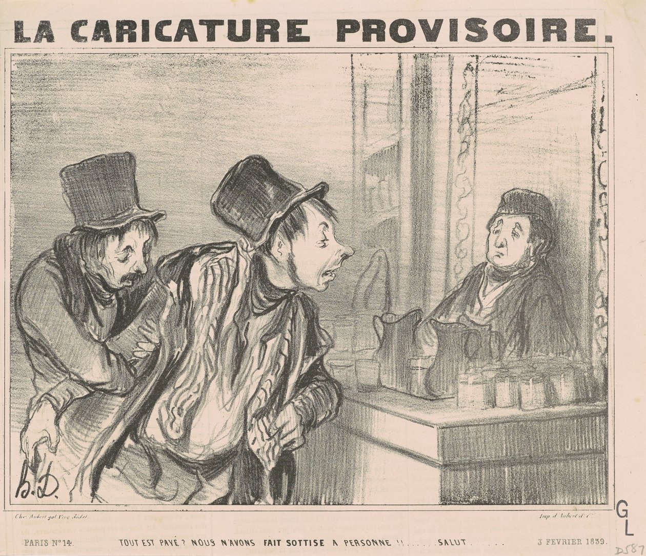 Her şey ücretli mi? Biz sadece... merhaba by Honoré Daumier