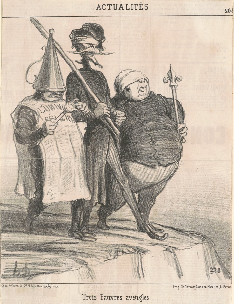 Üç Zavallı Kör İnsan by Honoré Daumier