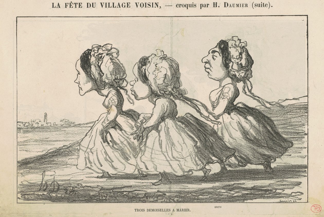 Üç nedime; Burjuva ailesi ikna oldu... by Honoré Daumier