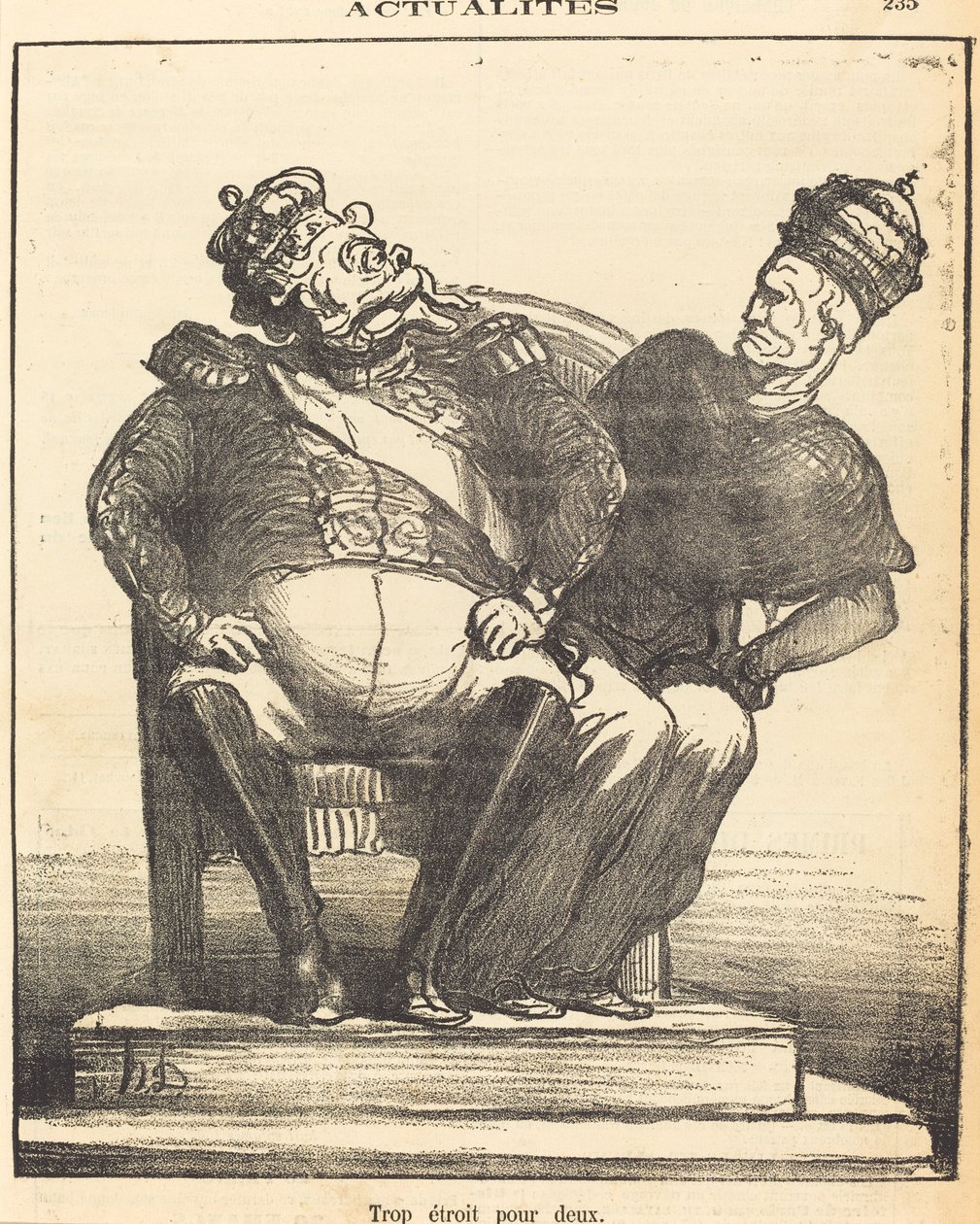 İki kişi için çok dar by Honoré Daumier