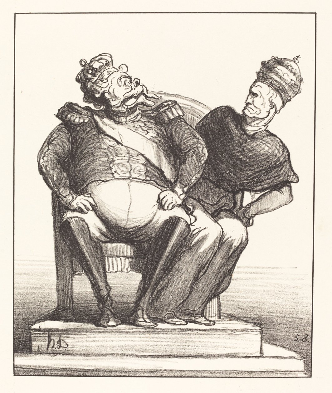 İki kişi için çok dar by Honoré Daumier