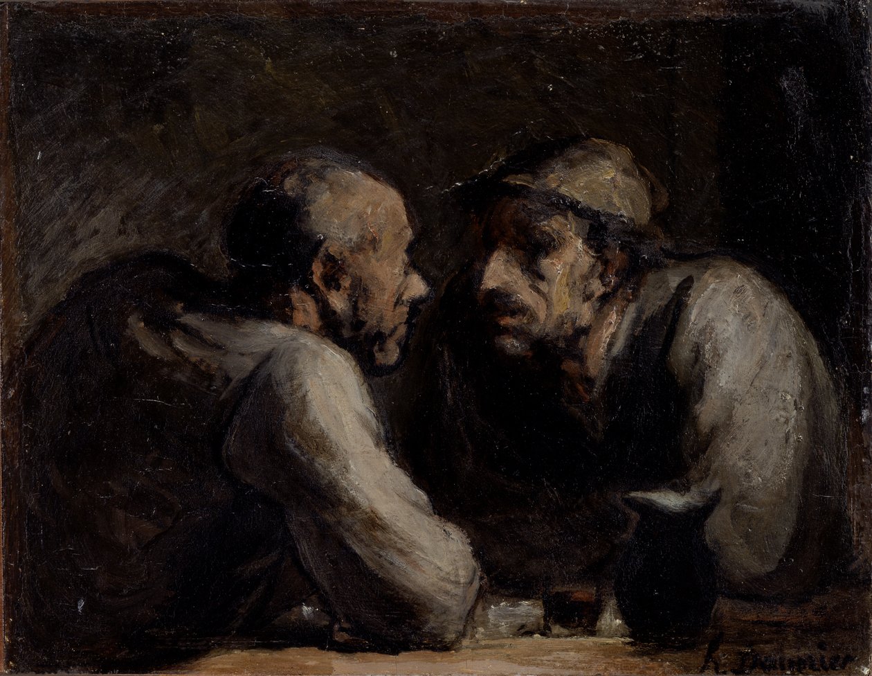iki içici by Honoré Daumier