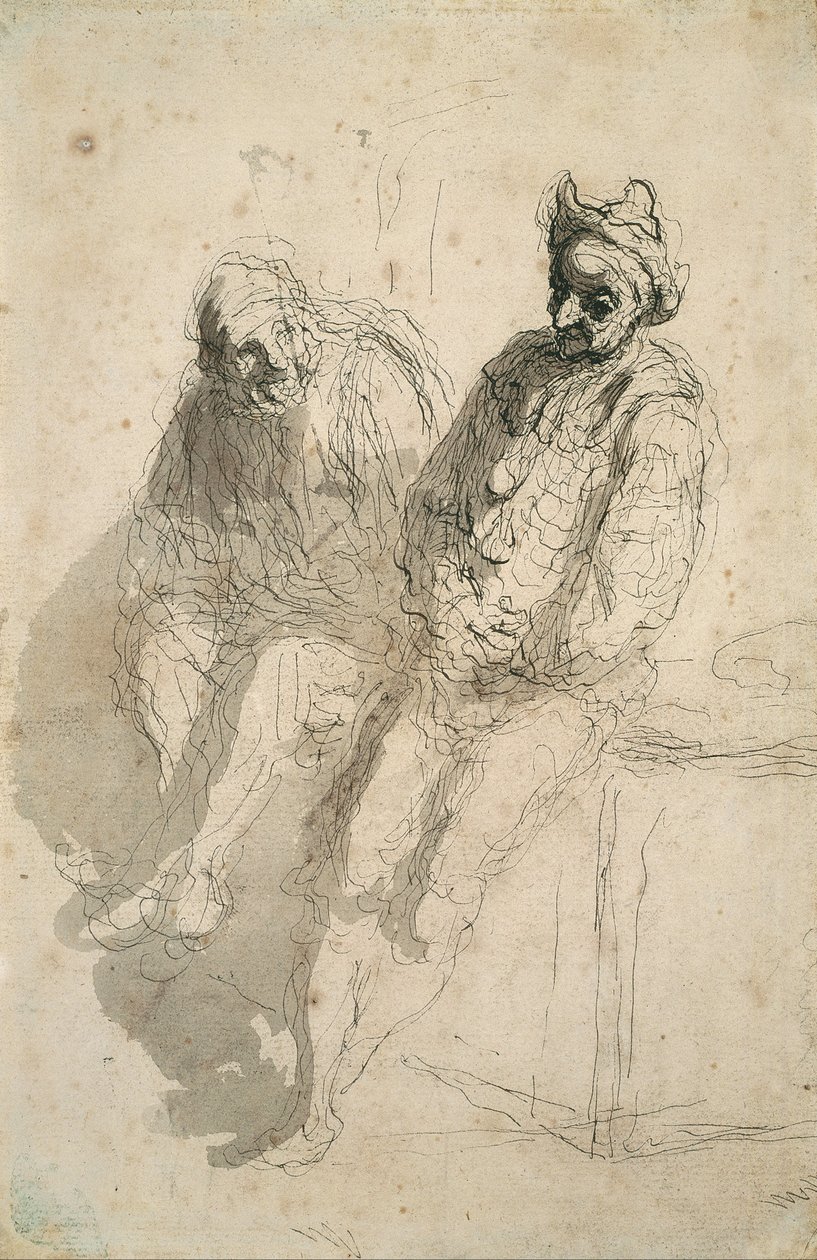 İki Saltimbank by Honoré Daumier