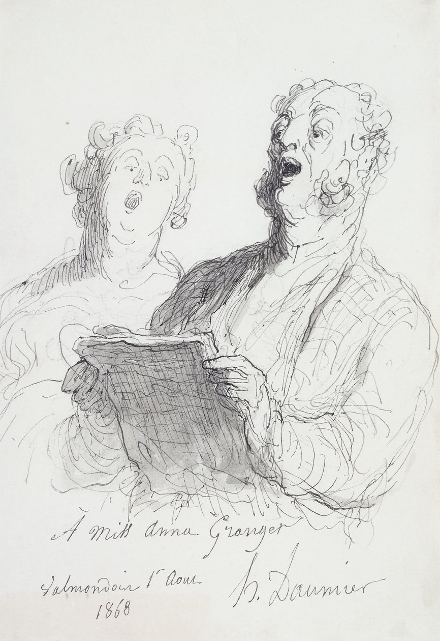İki Şarkıcı; İki Şarkıcı, 1868 by Honoré Daumier