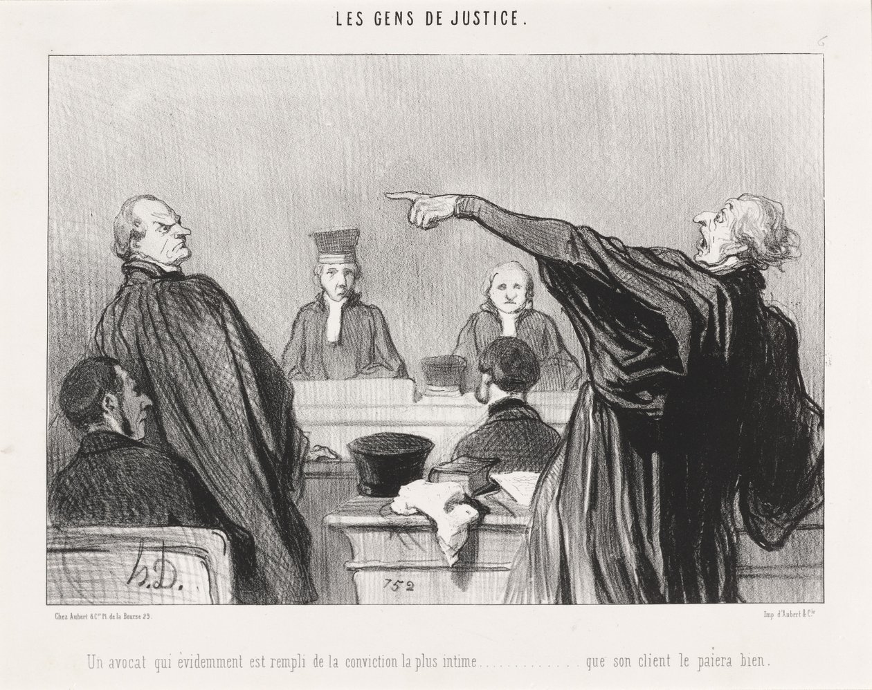 Bir avukat... inançla dolu... samimi... by Honoré Daumier