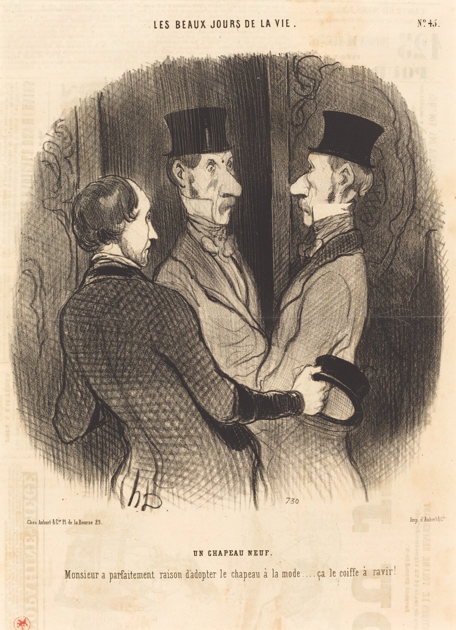 yeni bir şapka by Honoré Daumier