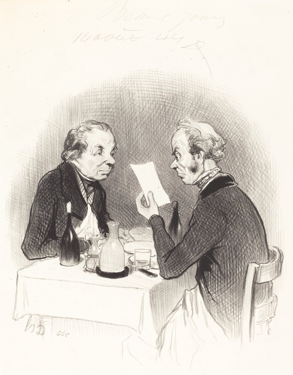 Yağsız bir akşam yemeği by Honoré Daumier