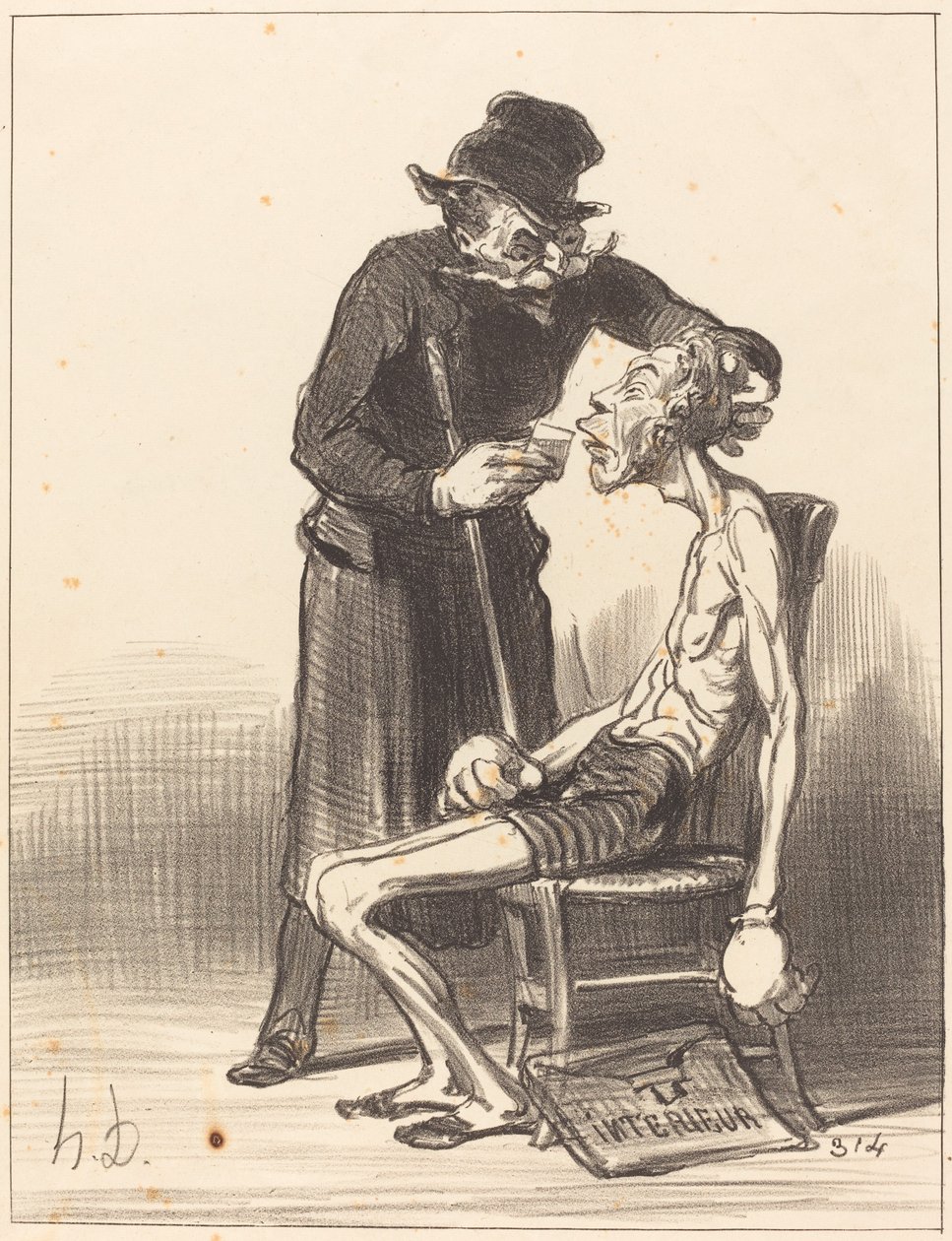 mutsuz bir güreşçi by Honoré Daumier