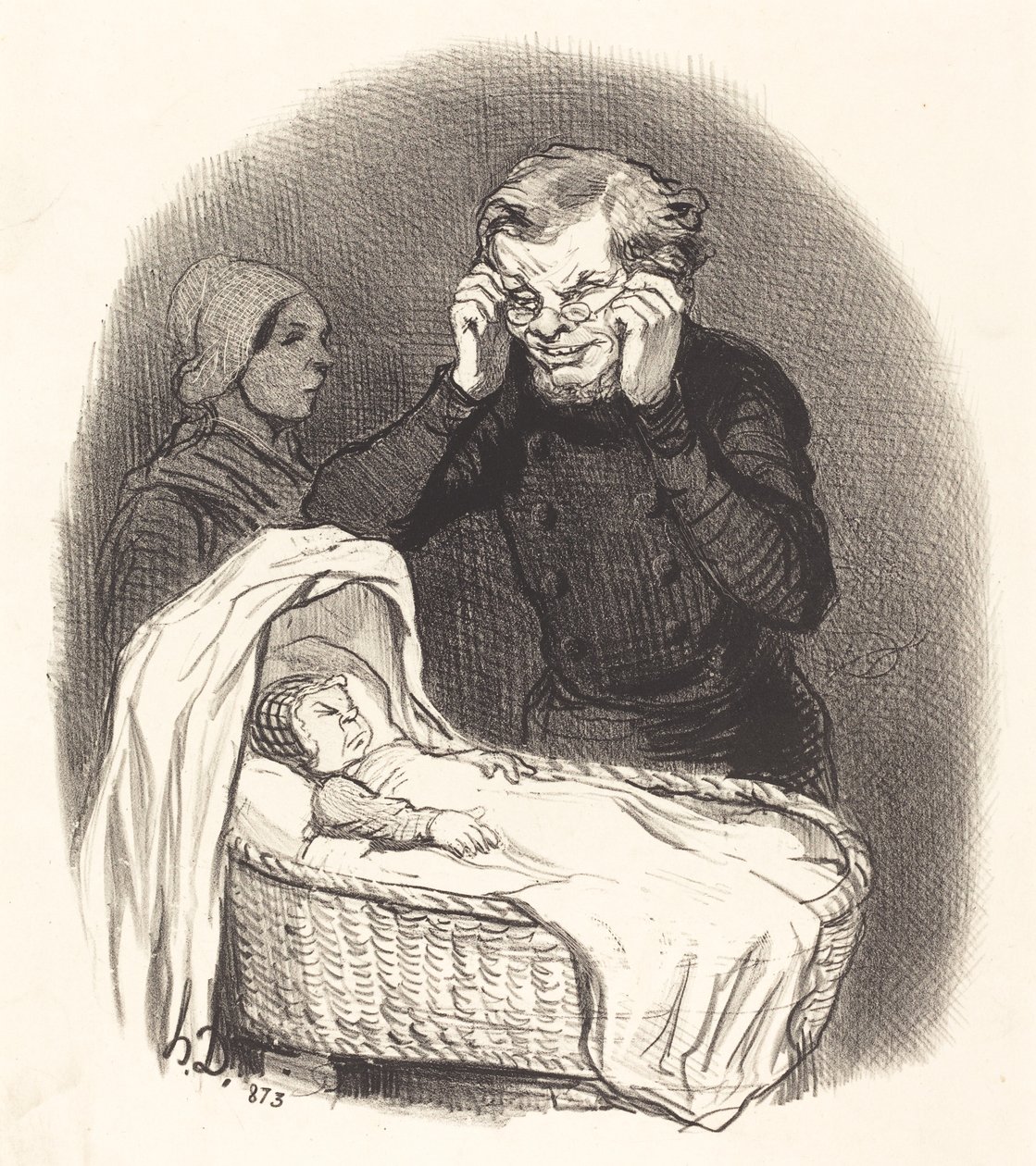 mutlu bir baba by Honoré Daumier