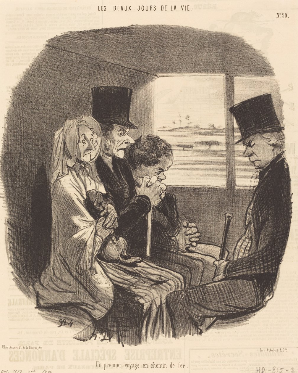 İlk Demiryolu Yolculuğu by Honoré Daumier