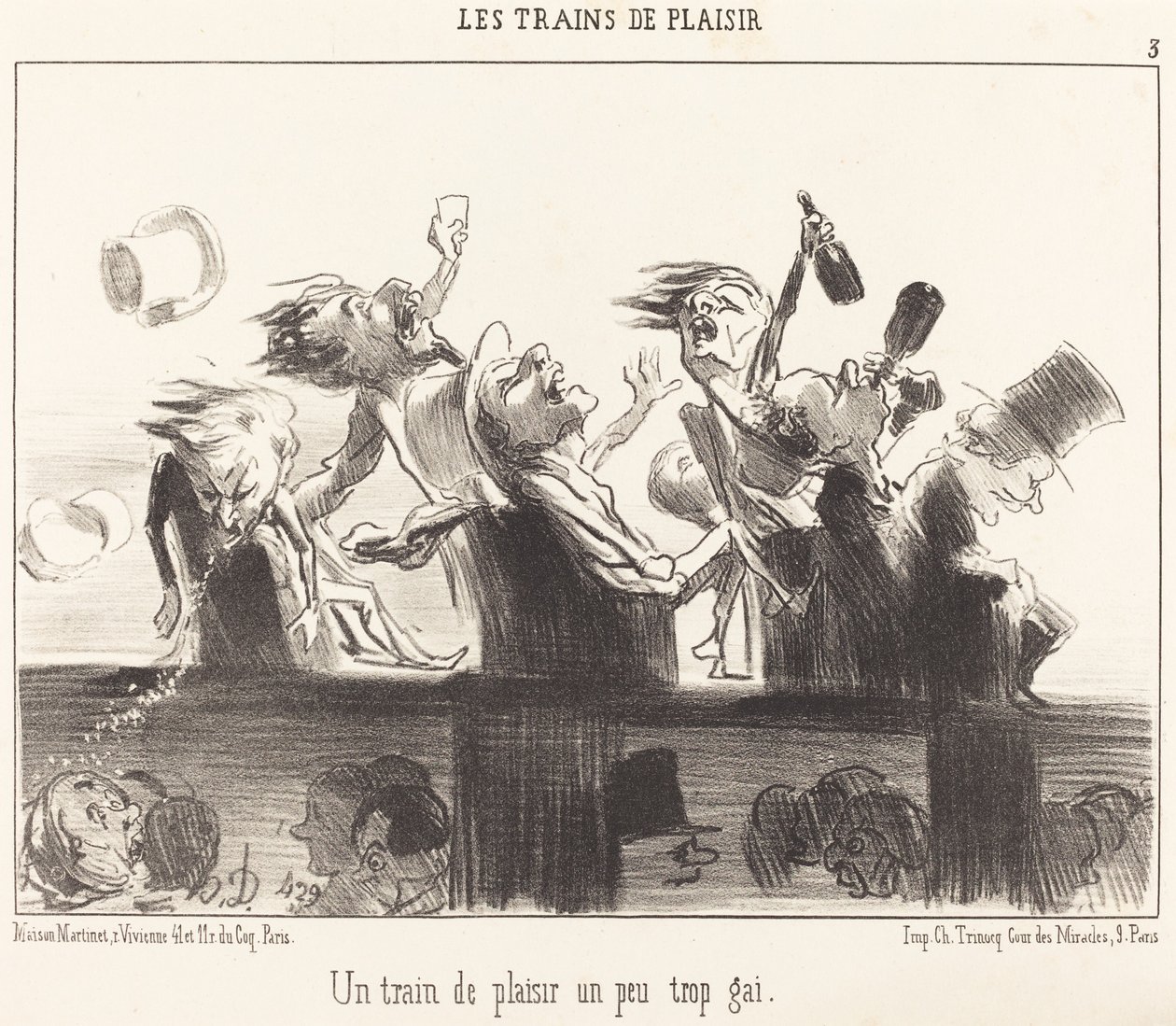 Biraz fazla neşeli bir Zevk Treni by Honoré Daumier
