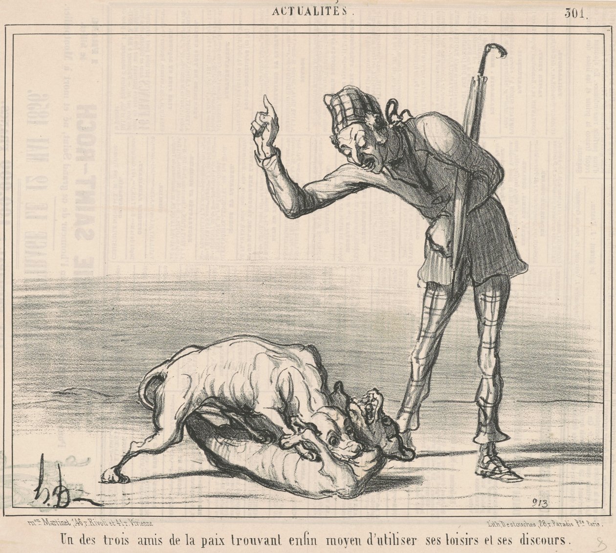 Barışın Üç Dostundan Biri... by Honoré Daumier