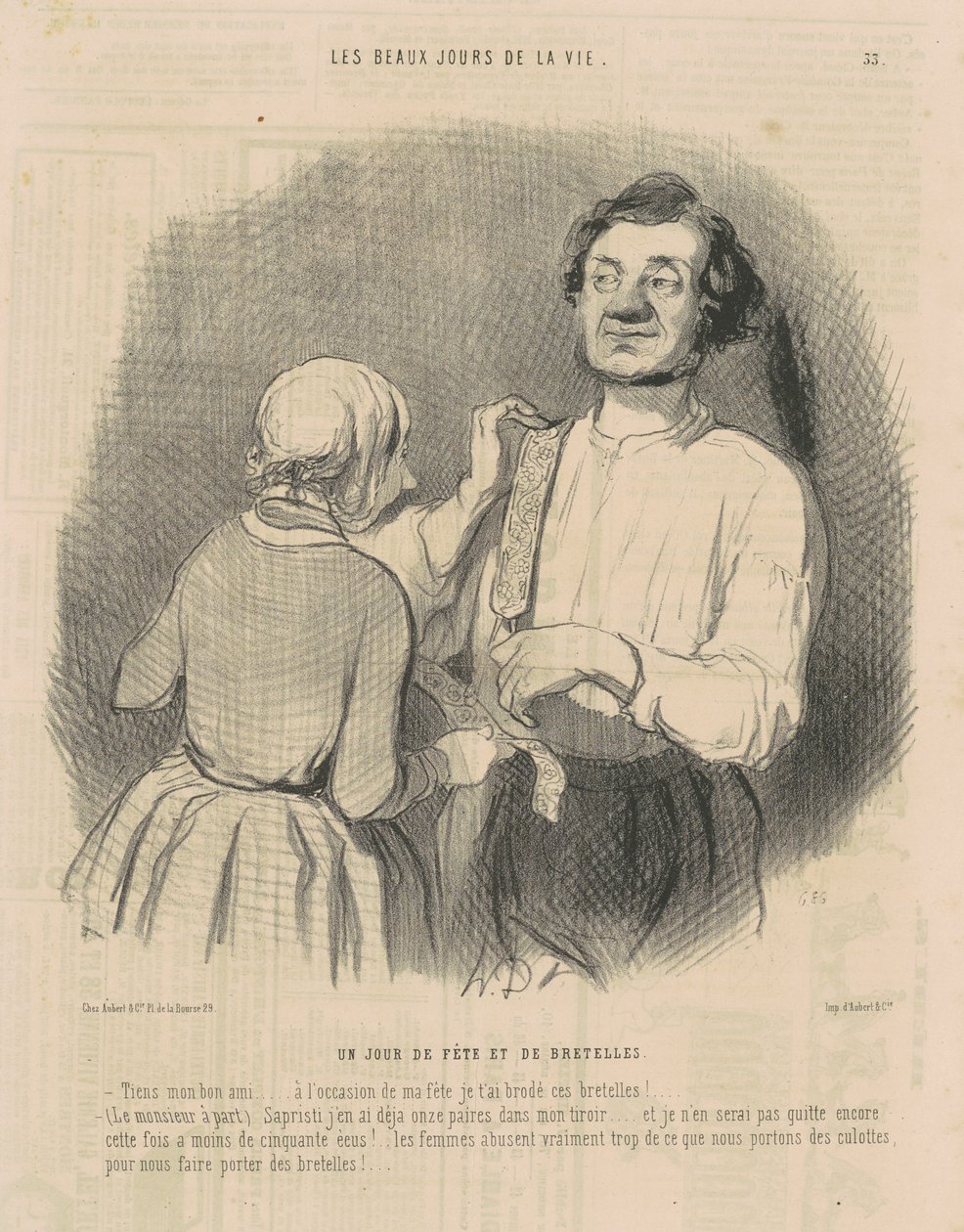 Kutlama ve diş telleri günü by Honoré Daumier