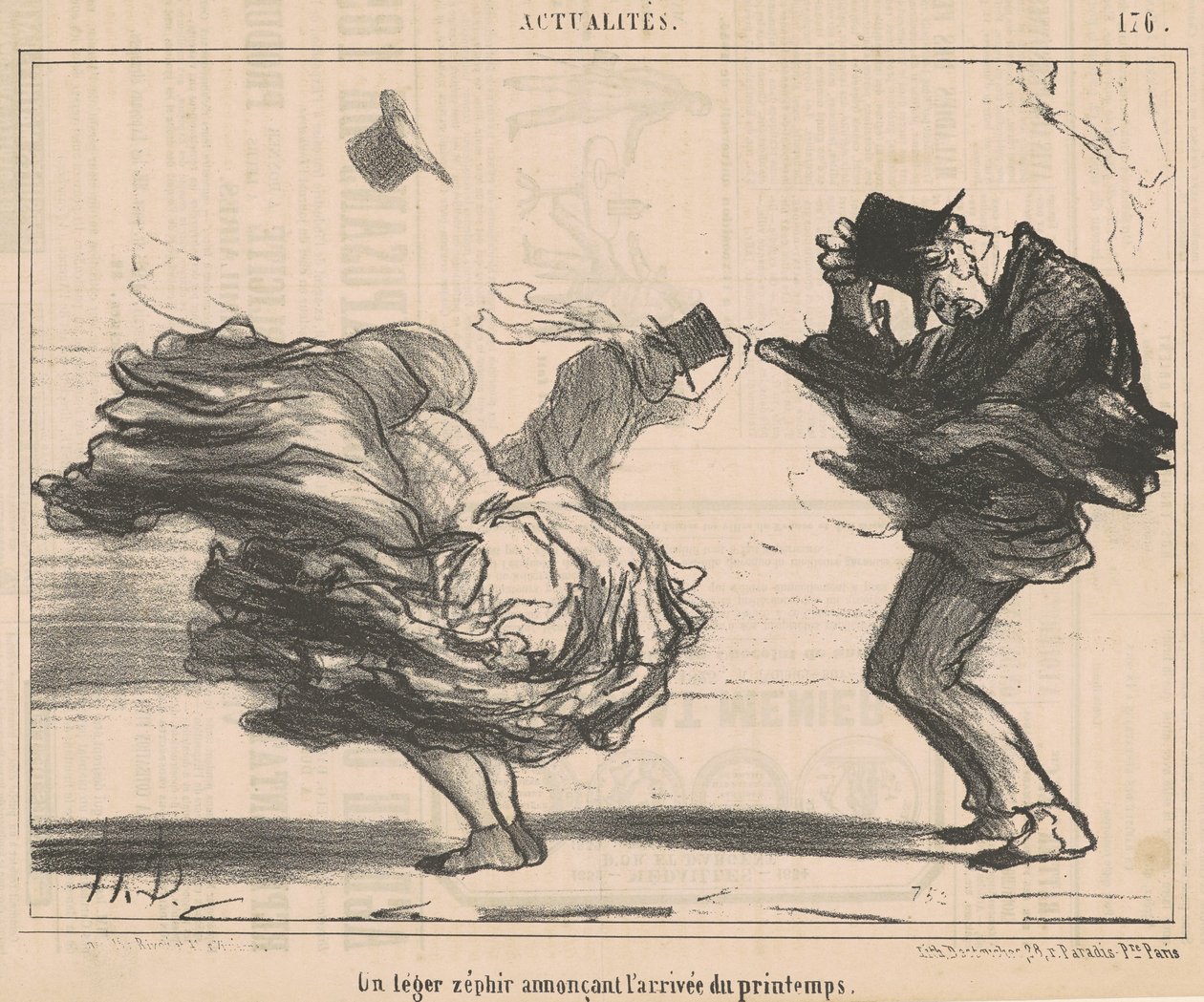 Baharın gelişini haber veren hafif bir zefir by Honoré Daumier