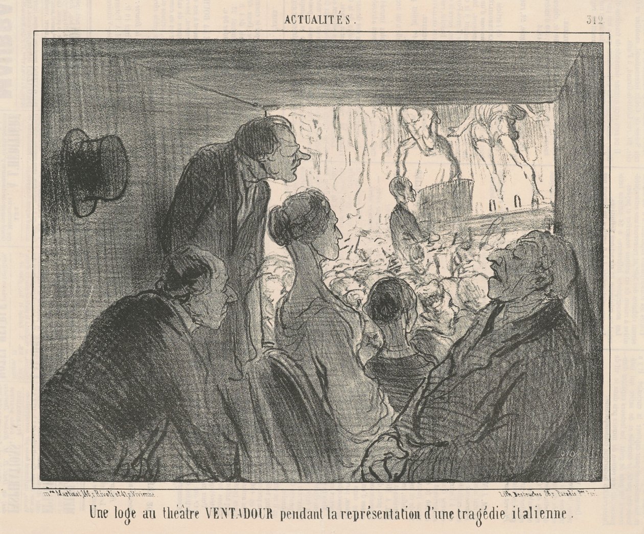 VENTADOUR tiyatrosunda bir kutu... by Honoré Daumier