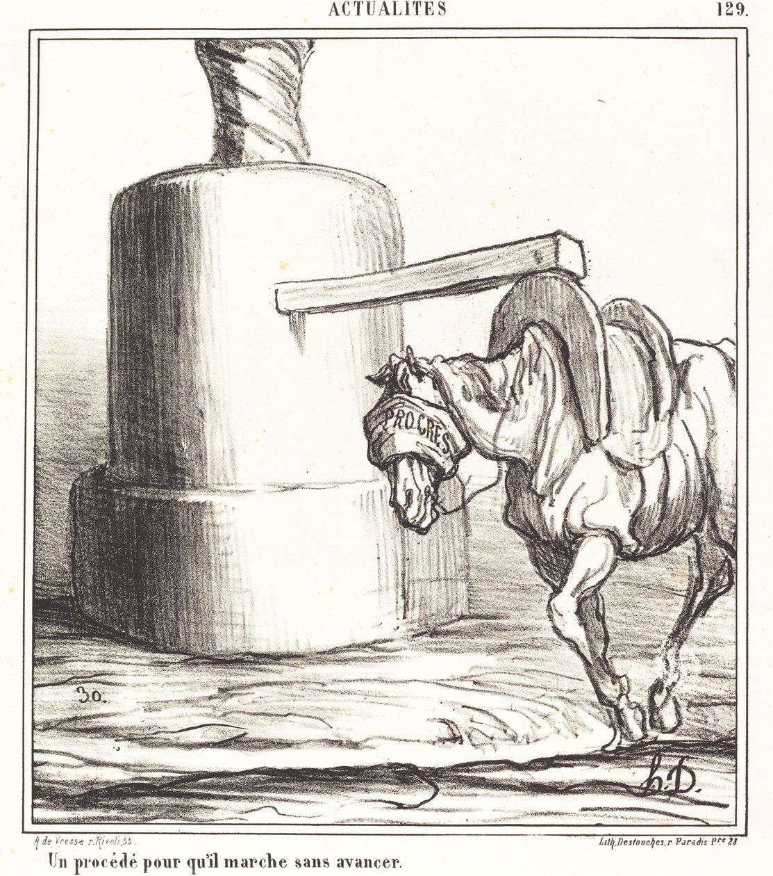 İlerlemeden yürümesi için bir süreç by Honoré Daumier