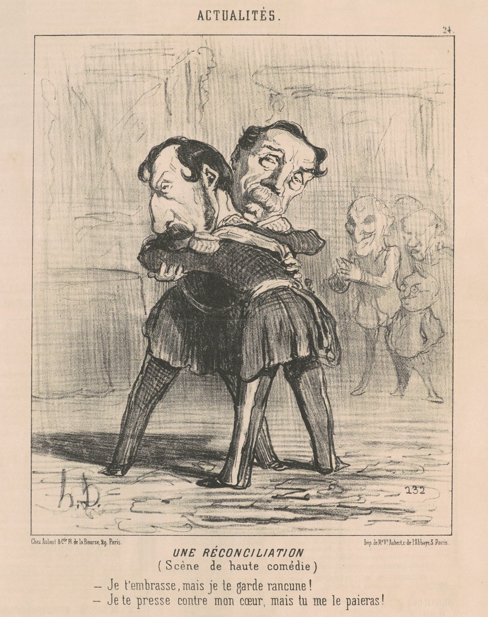 Bir uzlaşma, yüksek komedi sahnesi... by Honoré Daumier