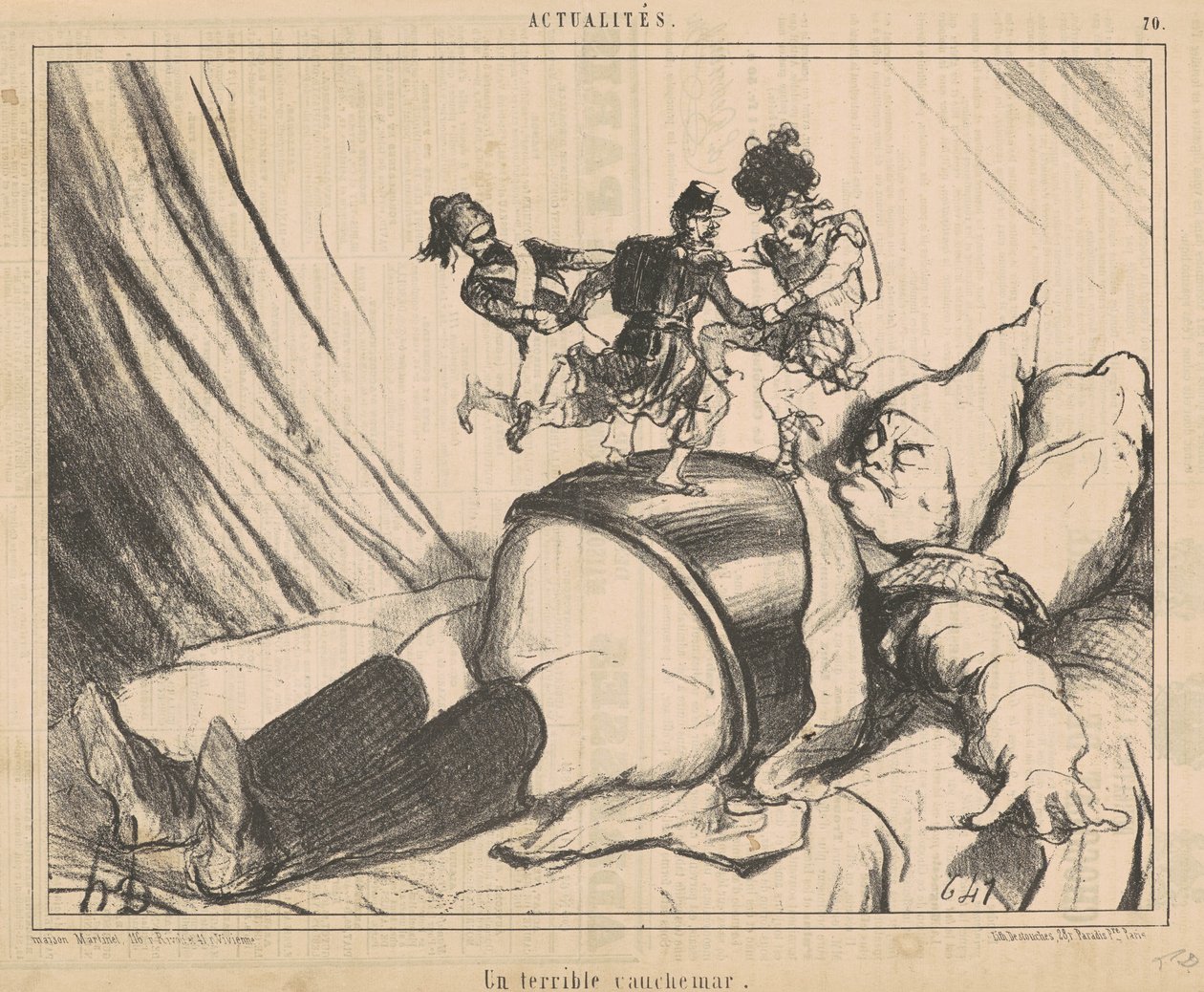korkunç bir kabus by Honoré Daumier
