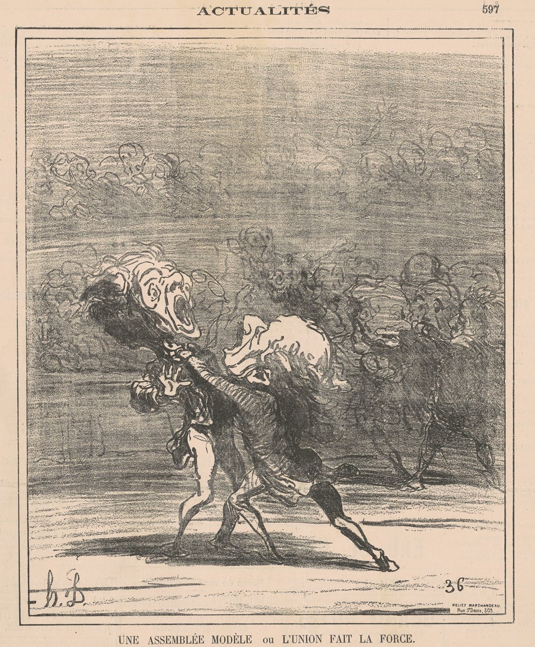 Bir model montaj... by Honoré Daumier