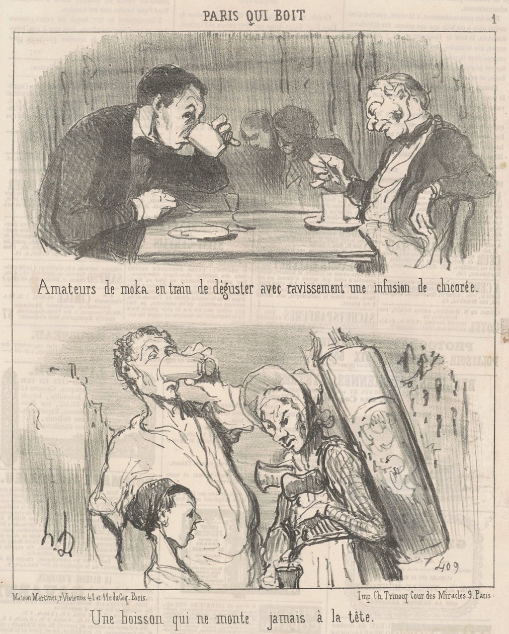 Asla kafana gitmeyen bir içecek by Honoré Daumier