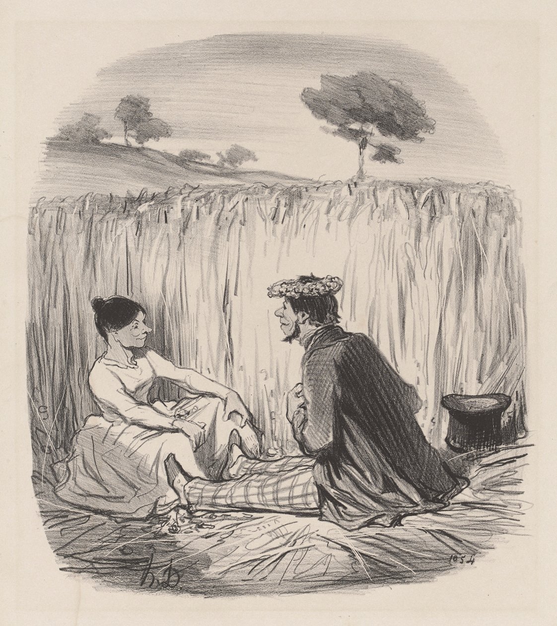 Buğdayda Bir İdil by Honoré Daumier