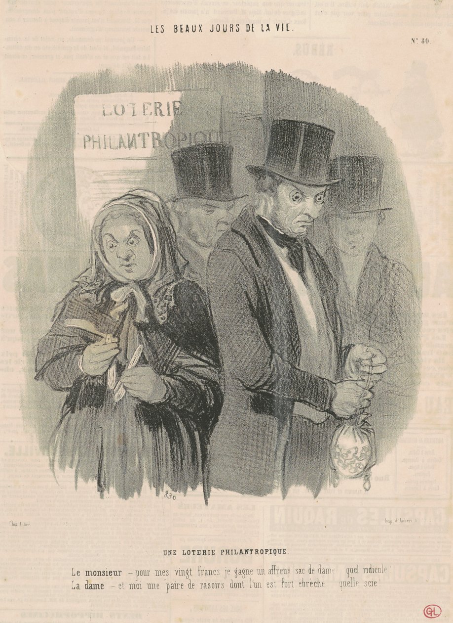 hayırsever bir piyango by Honoré Daumier