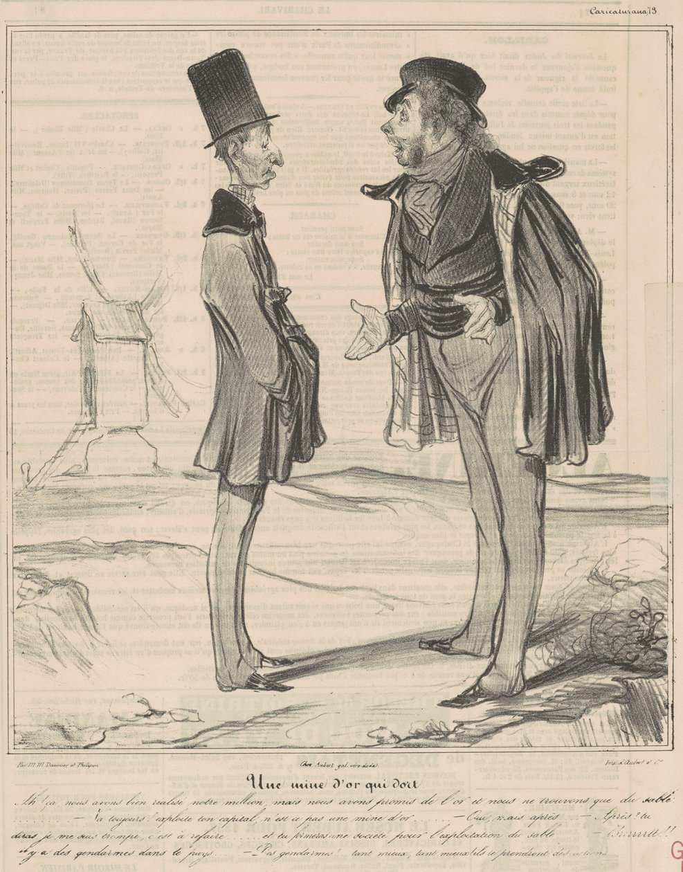 Uyuyan bir altın madeni by Honoré Daumier