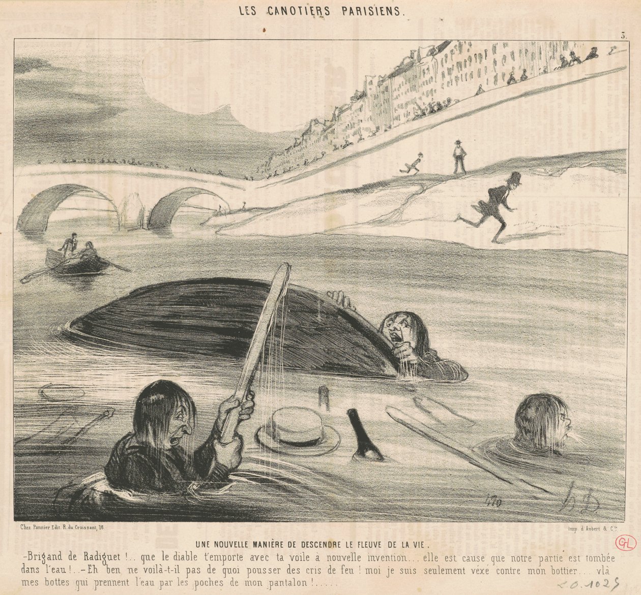 Hayat nehrinden inmenin yeni bir yolu by Honoré Daumier